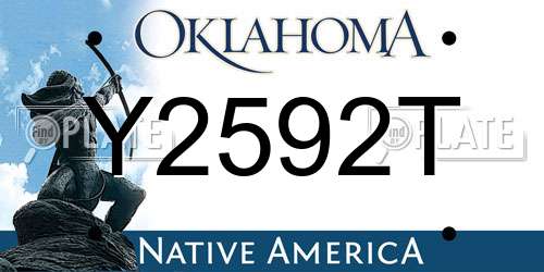 Y2592T Oklahoma License Plate