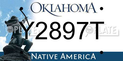 Y2897T Oklahoma License Plate