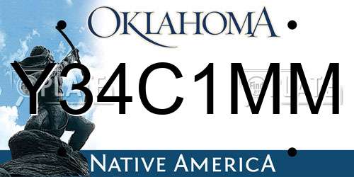 Y34C1MM Oklahoma License Plate