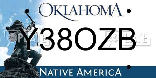 Y38OZB Oklahoma License Plate