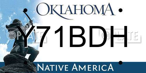 Y71BDH Oklahoma License Plate