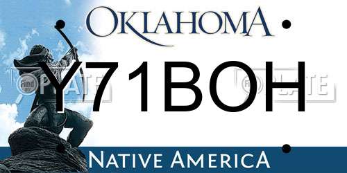 Y71BOH Oklahoma License Plate