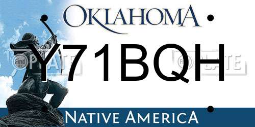 Y71BQH Oklahoma License Plate