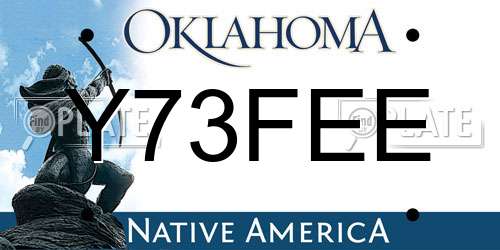Y73FEE Oklahoma License Plate