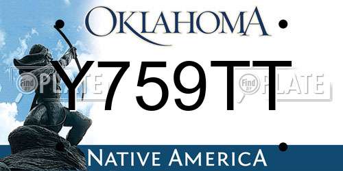 Y759TT Oklahoma License Plate