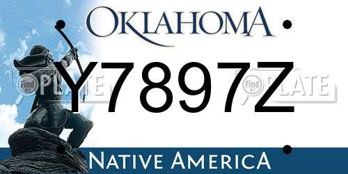 Y7897Z Oklahoma License Plate