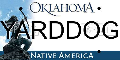 YARDDOG Oklahoma License Plate