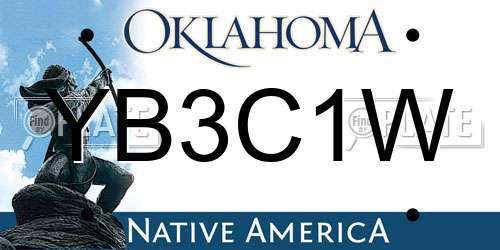 YB3C1W Oklahoma License Plate