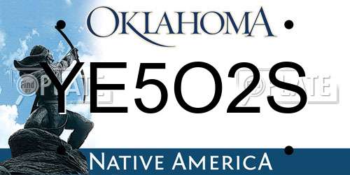 YE5O2S Oklahoma License Plate