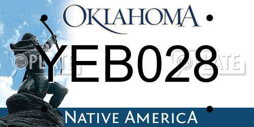 YEB028 Oklahoma License Plate