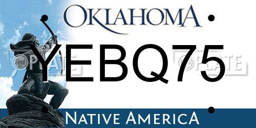 YEBQ75 Oklahoma License Plate