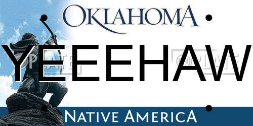 YEEEHAW Oklahoma License Plate