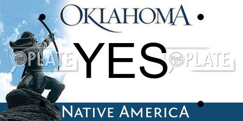 YES Oklahoma License Plate
