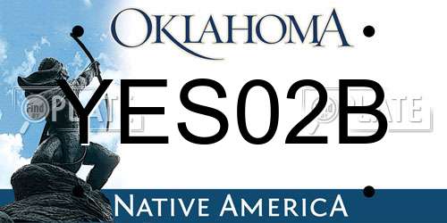 YES02B Oklahoma License Plate