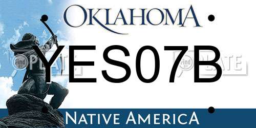 YES07B Oklahoma License Plate
