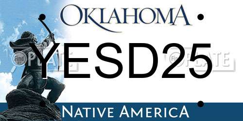 YESD25 Oklahoma License Plate