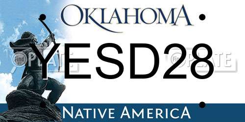 YESD28 Oklahoma License Plate