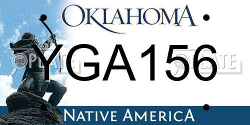 YGA156 Oklahoma License Plate