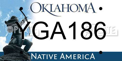YGA186 Oklahoma License Plate