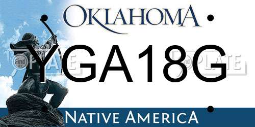 YGA18G Oklahoma License Plate