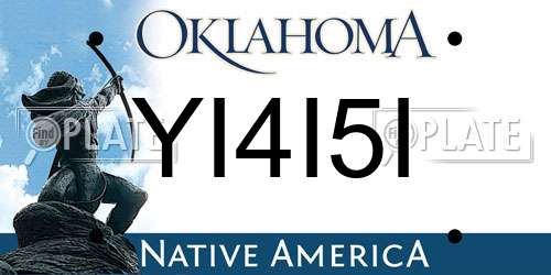 YI4I5I Oklahoma License Plate