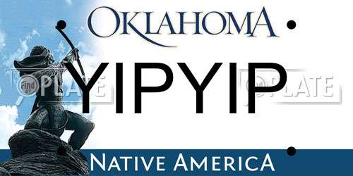 YIPYIP Oklahoma License Plate