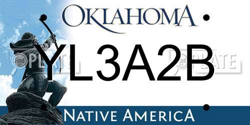 YL3A2B Oklahoma License Plate