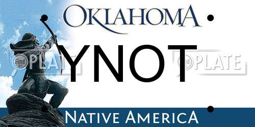 YNOT Oklahoma License Plate