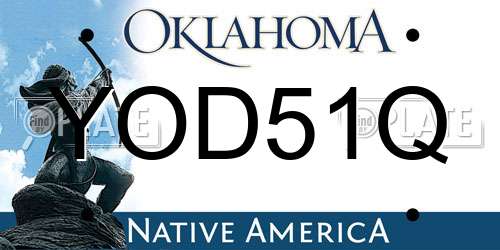 YOD51Q Oklahoma License Plate
