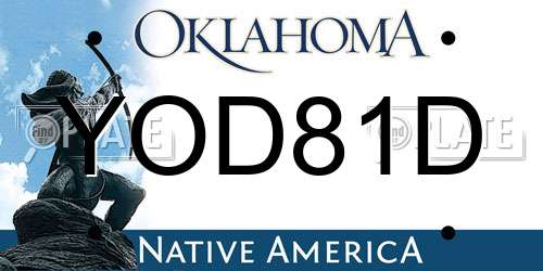 YOD81D Oklahoma License Plate
