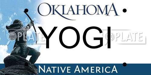 YOGI Oklahoma License Plate