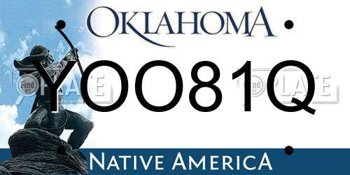 YOO81Q Oklahoma License Plate