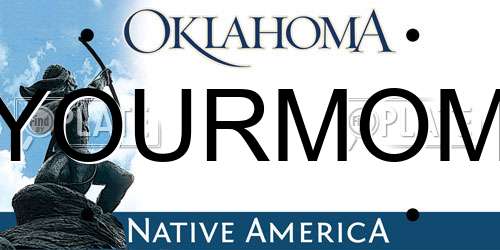 YOURMOM Oklahoma License Plate