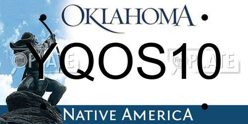 YQOS10 Oklahoma License Plate