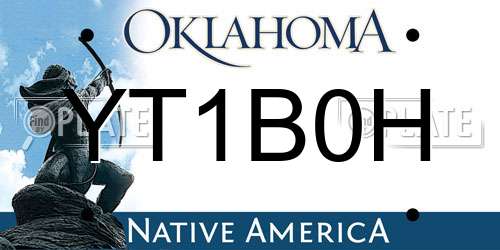 YT1B0H Oklahoma License Plate