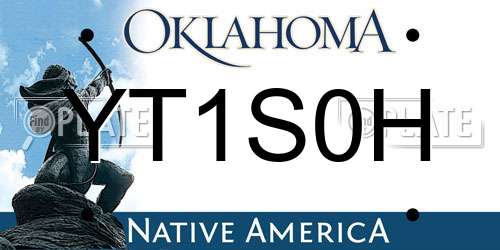 YT1S0H Oklahoma License Plate