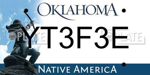 YT3F3E Oklahoma License Plate