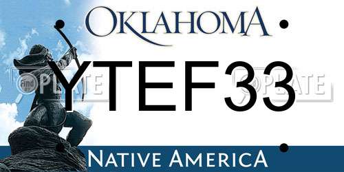 YTEF33 Oklahoma License Plate