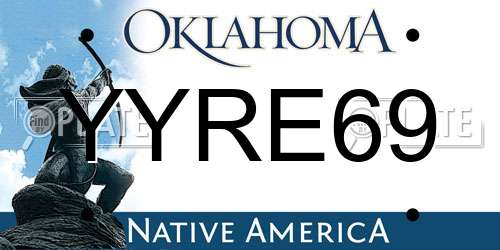 YYRE69 Oklahoma License Plate