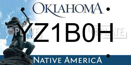 YZ1B0H Oklahoma License Plate