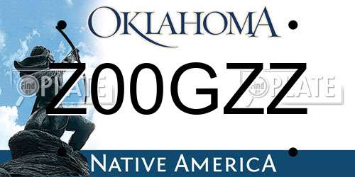 Z00GZZ Oklahoma License Plate