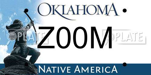 Z00M Oklahoma License Plate
