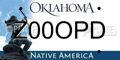 Z00OPD Oklahoma License Plate