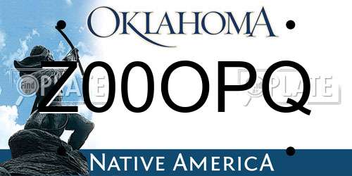 Z00OPQ Oklahoma License Plate