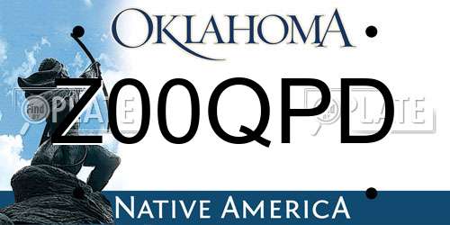 Z00QPD Oklahoma License Plate