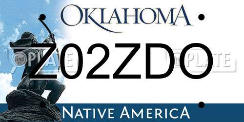 Z02ZDO Oklahoma License Plate