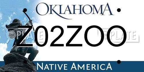 Z02ZOO Oklahoma License Plate