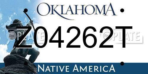 Z04262T Oklahoma License Plate