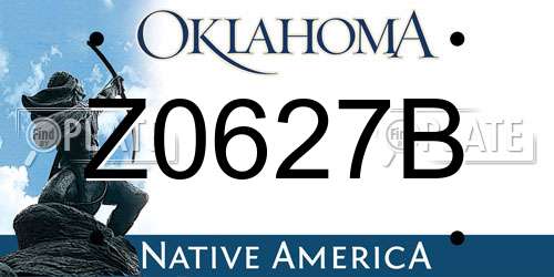 Z0627B Oklahoma License Plate