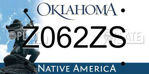 Z062ZS Oklahoma License Plate